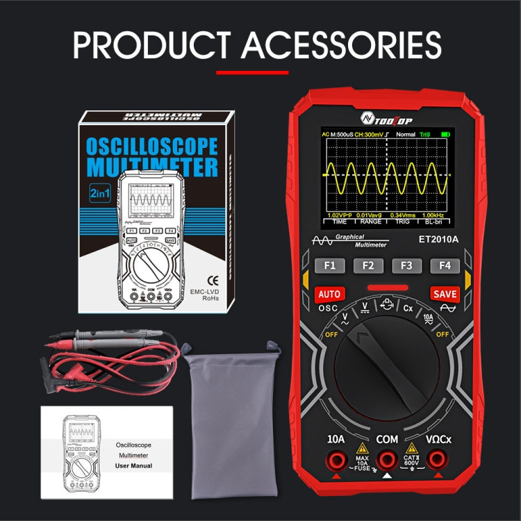 TOOLTOP 2 In 1 DIY Oscilloscope Mini Multimeter