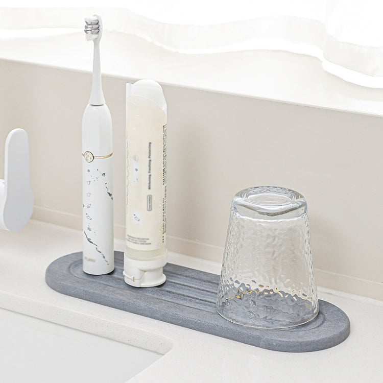3pcs /Set Bathroom Countertop Absorbent Mat Kitchen Diatomite Drying Mat Faucet Sink Quick Drying Stone Tray