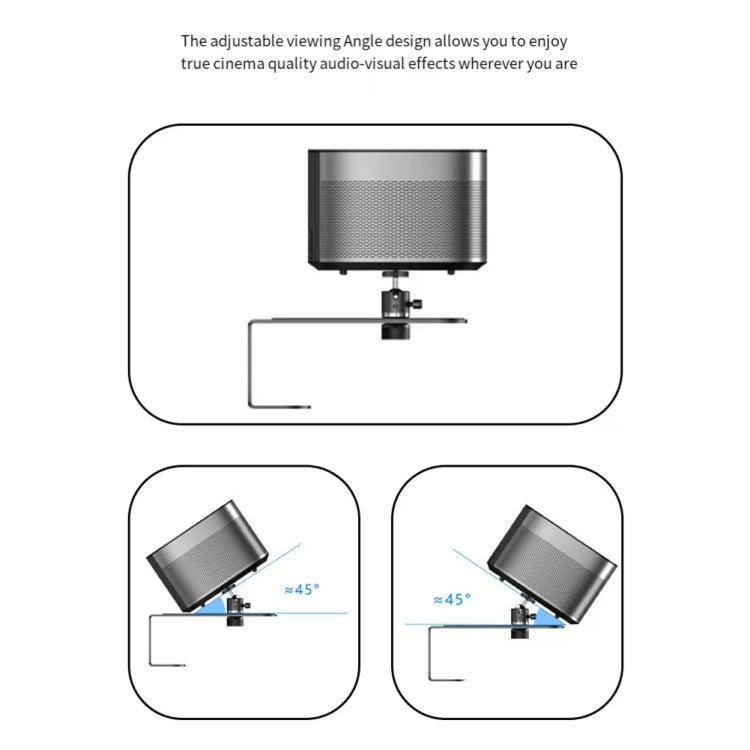 Metal Telescopic Adjustable PTZ Projector Wall Mount Bracket - Black