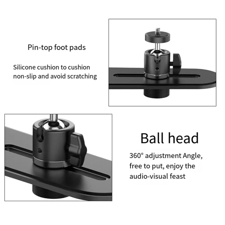 Metal Telescopic Adjustable PTZ Projector Wall Mount Bracket - Black