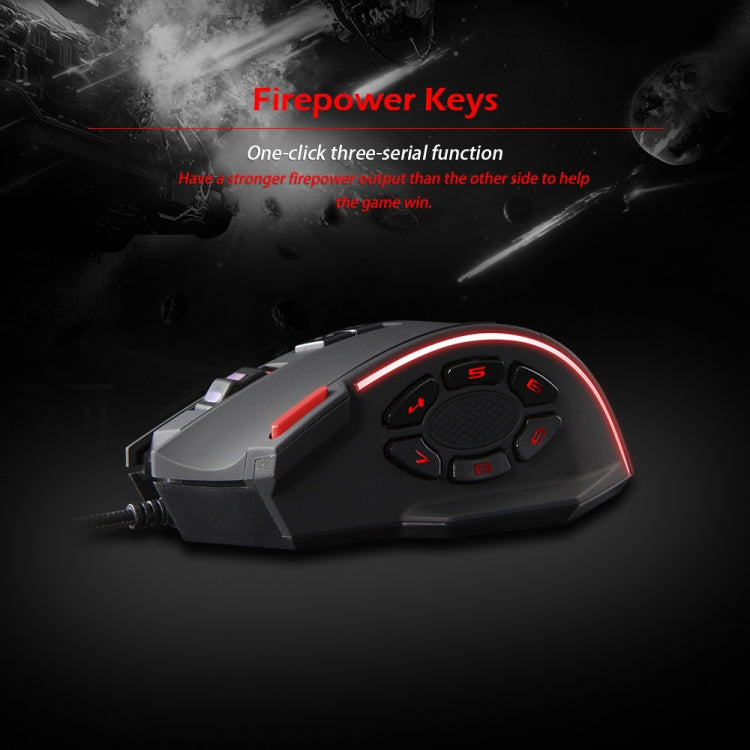 ZELOTES C13 13-keys RGB Lighting Effect Programming Macro Custom Gaming Wired Mouse - Black