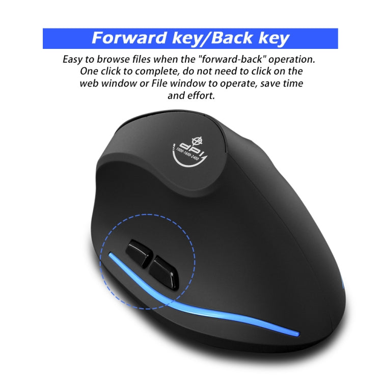 ZELOTES F-35A 6-Buttons Vertical Grip Ergonomic Rechargeable Wireless Mouse - Wireless Version
