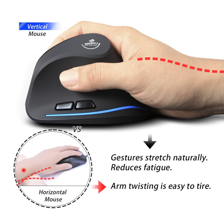 ZELOTES F-35A 6-Buttons Vertical Grip Ergonomic Rechargeable Wireless Mouse - Wireless Version