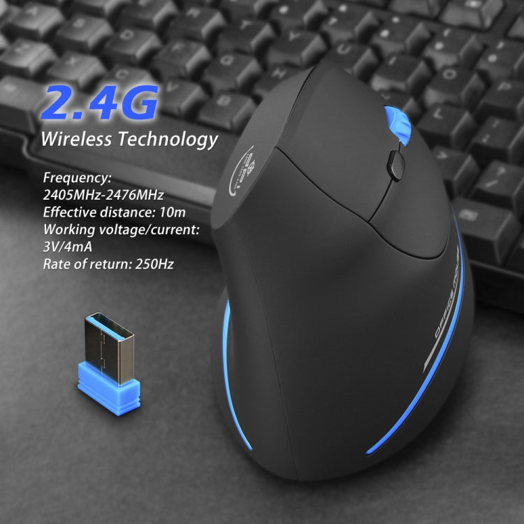 ZELOTES F-35A 6-Buttons Vertical Grip Ergonomic Rechargeable Wireless Mouse - Wireless Version