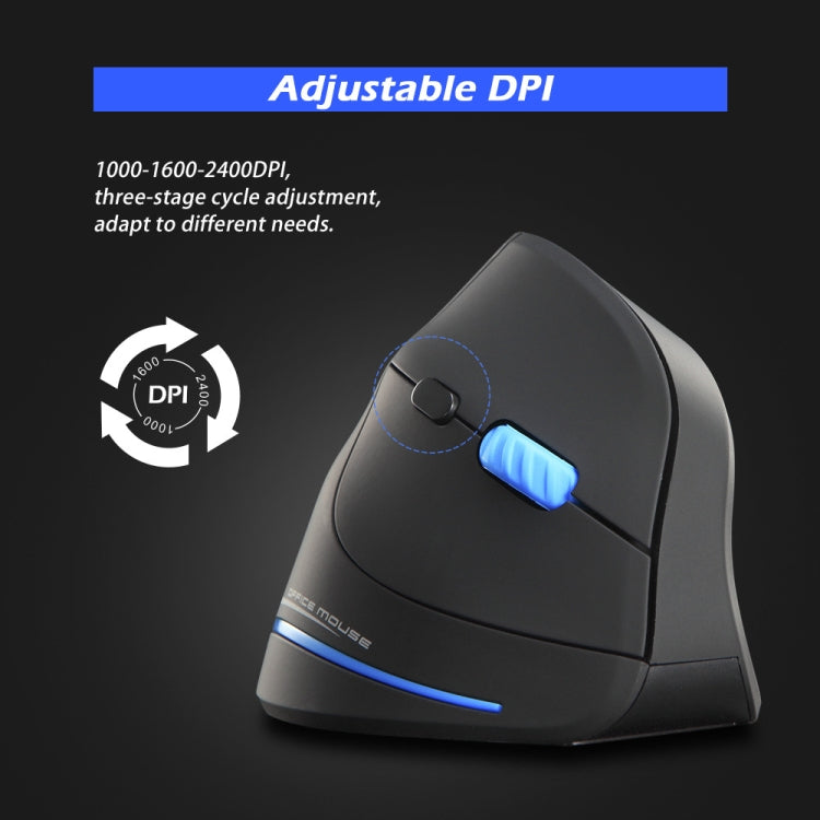 ZELOTES F-35A 6-Buttons Vertical Grip Ergonomic Rechargeable Wireless Mouse - Wireless Version