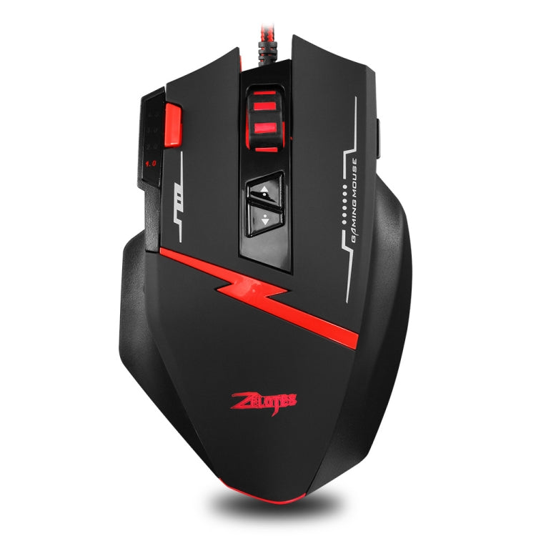 ZELOTES C8 8-buttons Ergonomic Game Programming Custom Wired Mouse - Black