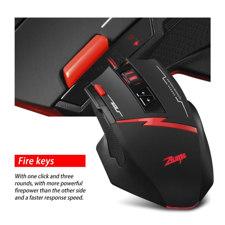 ZELOTES C8 8-buttons Ergonomic Game Programming Custom Wired Mouse - Black
