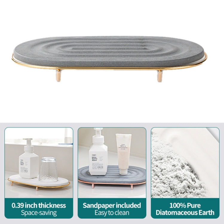 Diatomaceous Earth Countertop Water Absorbing Drying Mat Shelf Bathroom Sink Drainage Mat, Size: 30x10cm