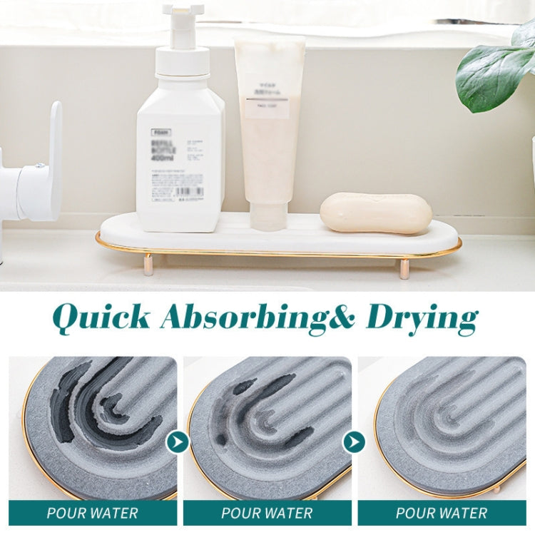 Diatomaceous Earth Countertop Water Absorbing Drying Mat Shelf Bathroom Sink Drainage Mat, Size: 30x10cm