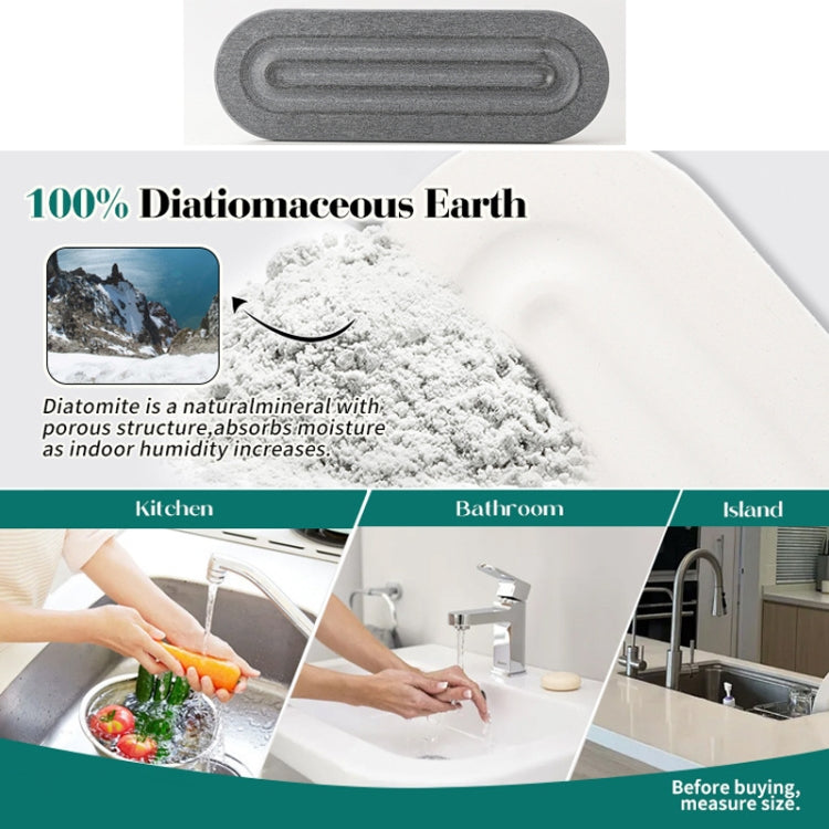 Diatomaceous Earth Countertop Water Absorbing Drying Mat Shelf Bathroom Sink Drainage Mat, Size: 30x19cm