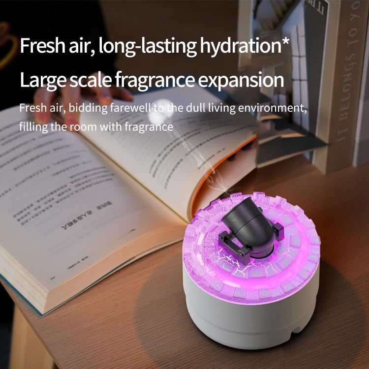 Turret Shape Aromatherapy Humidifier With 3-speed Timer 7-color Atmosphere Light EU Plug Black
