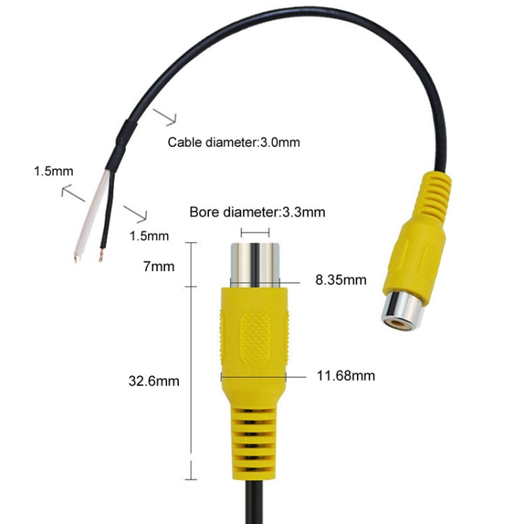 2pcs Car Single AV Audio Cable Lotus Connector RCA Stereo Wire With Shield - E1-9