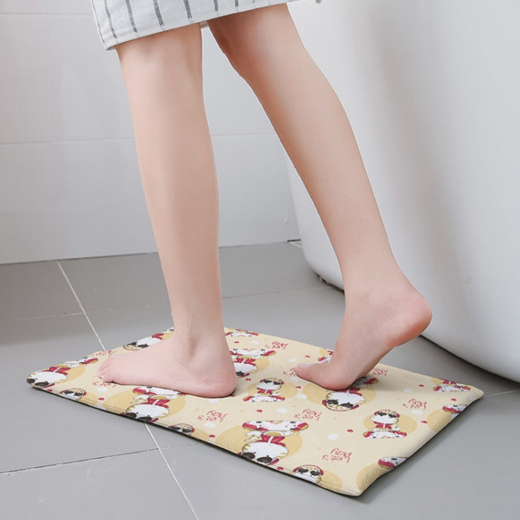 Diatomaceous Earth Bathroom Water-absorbing Quick-drying Foot Mat Toilet Anti-slip Soft Floor Mat, Style: Three Bears - 52x32cm