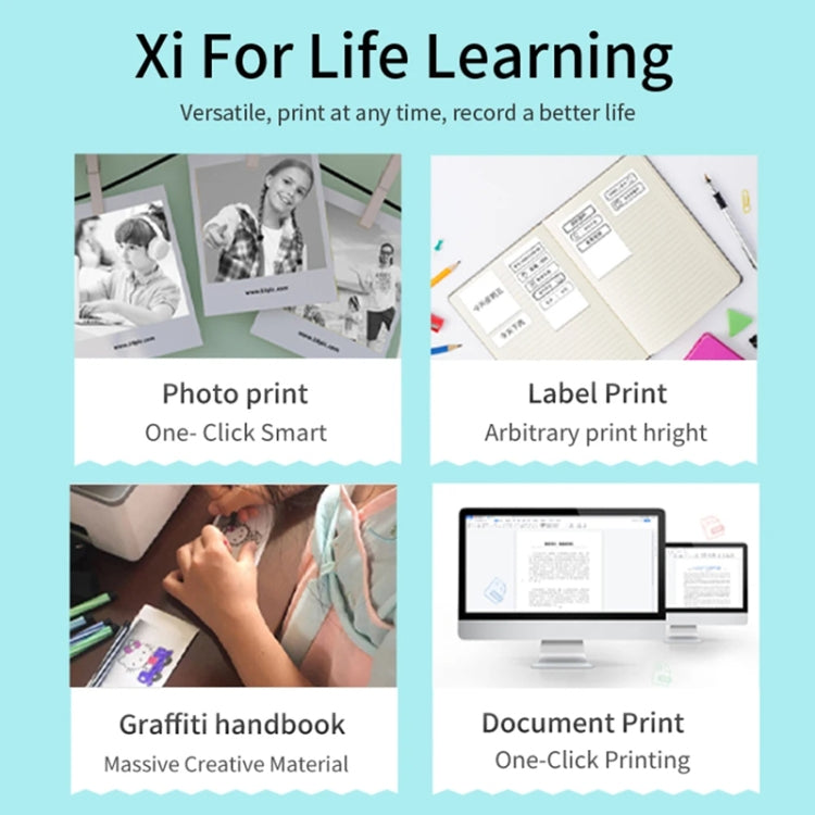 Portable Mini Thermal High Definition Student Wrong Title Photo Printer - White 16pcs /Set