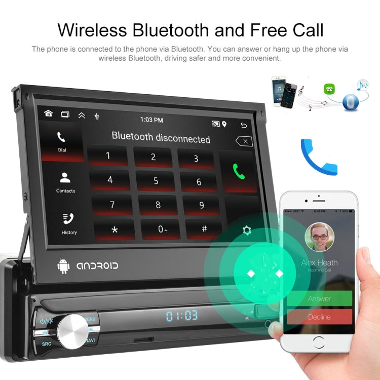 1+32G 7-Inch Single Din Android 10.0 Carplay Screen With GPS Navigation/Bluetooth/Mirror Link/DVR Input, Spec: Standard Edition