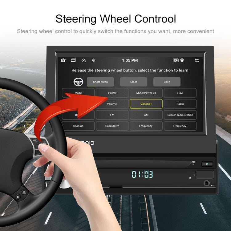 1+32G 7-Inch Single Din Android 10.0 Carplay Screen With GPS Navigation/Bluetooth/Mirror Link/DVR Input, Spec: With 4-light Camera
