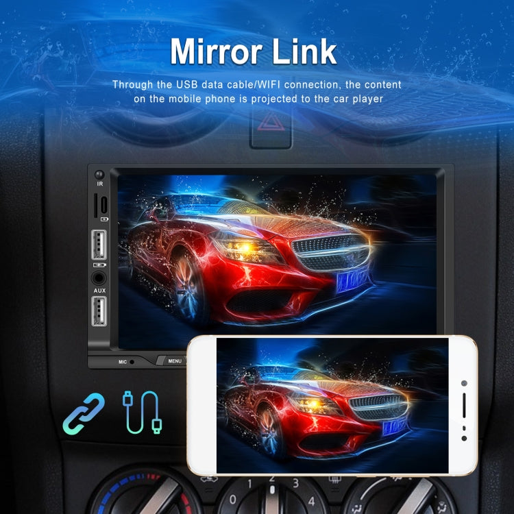 7-inch Double Din Car MP5 Player Support CarPlay/Android Auto/Mirror Link/Bluetooth Standard Edition