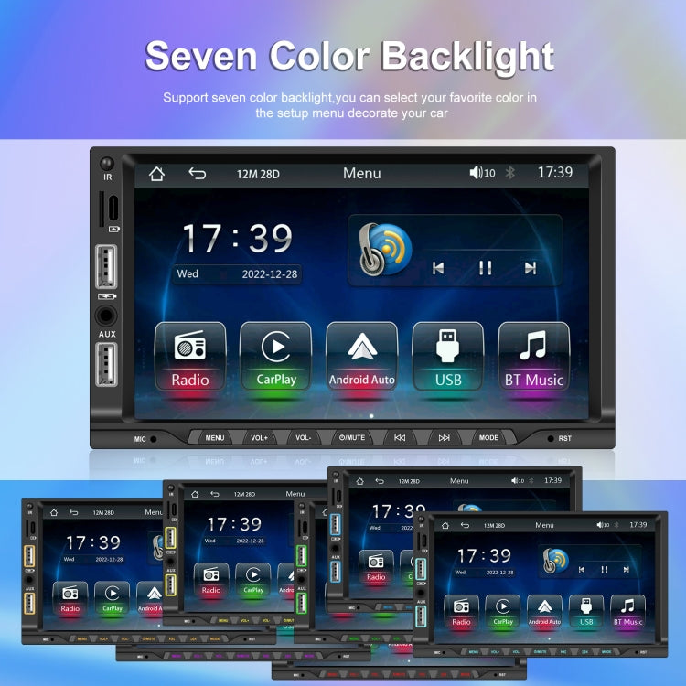 7-inch Double Din Car MP5 Player Support CarPlay/Android Auto/Mirror Link/Bluetooth Standard Edition
