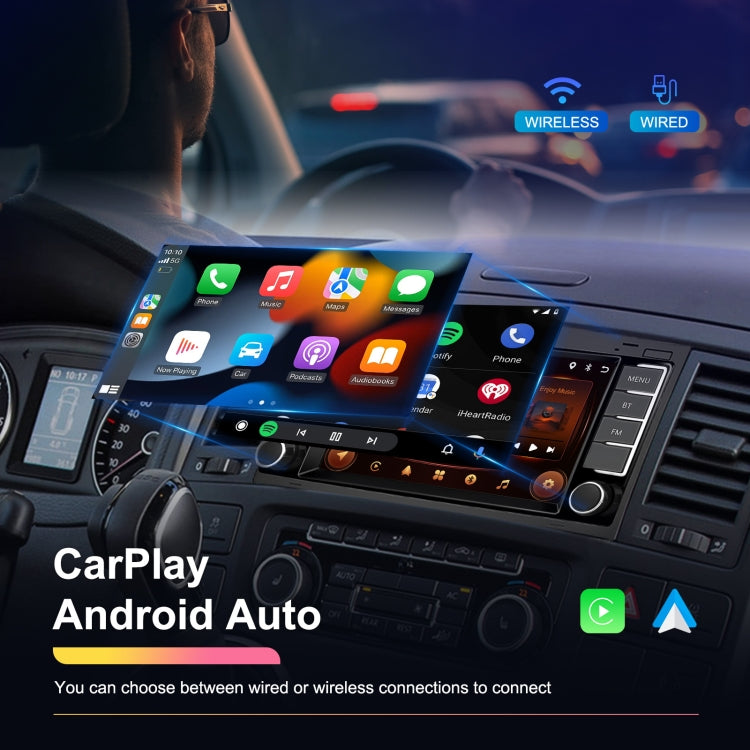 4+64G For Volkswagen Touareg 7-Inch Car WiFi Player Android 13 System Support CarPlay/Android Auto With AHD Camera and Mic