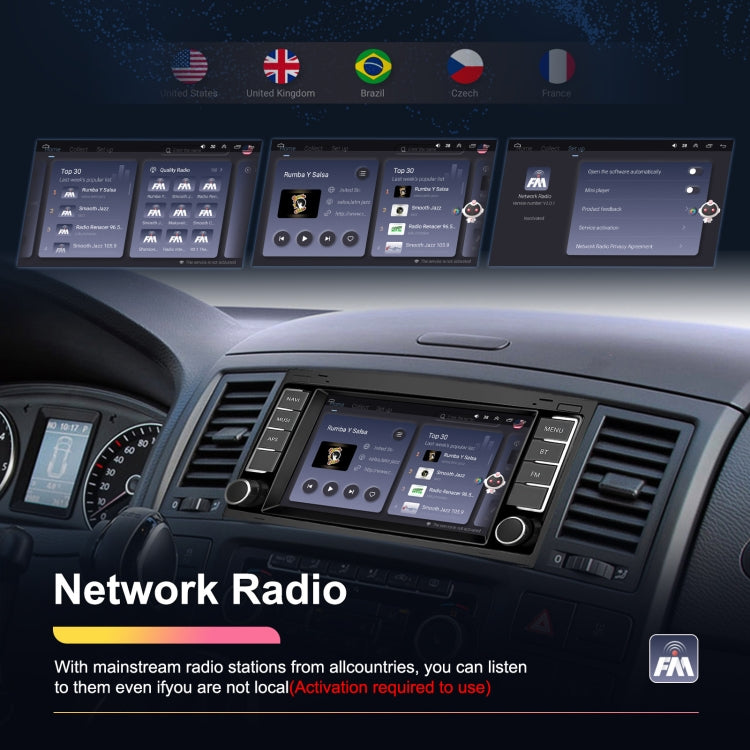 4+64G For Volkswagen Touareg 7-Inch Car WiFi Player Android 13 System Support CarPlay/Android Auto Standard Edition
