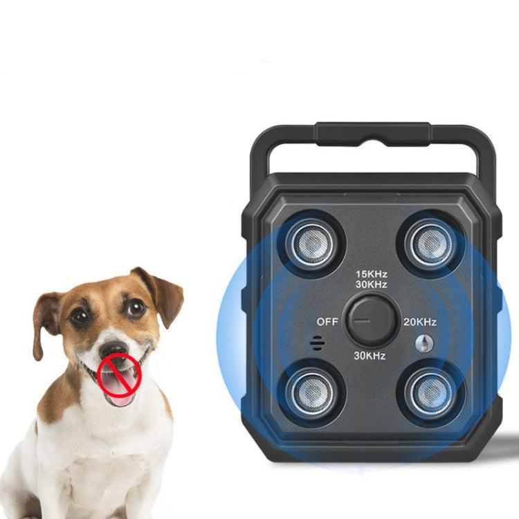 AI Intelligent Recognition Ultrasonic Bark Stopper Portable Dog Training Device Repellent - Black