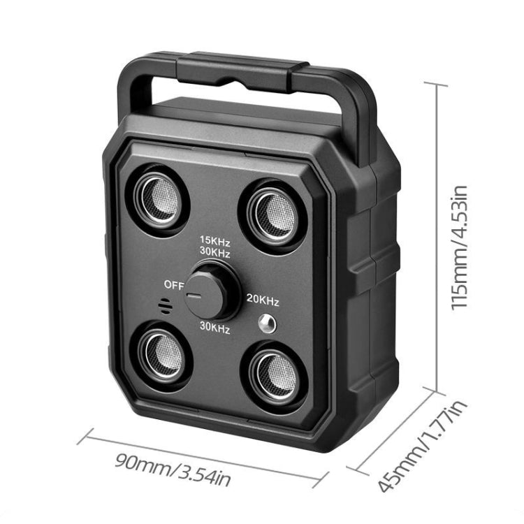 AI Intelligent Recognition Ultrasonic Bark Stopper Portable Dog Training Device Repellent - Black