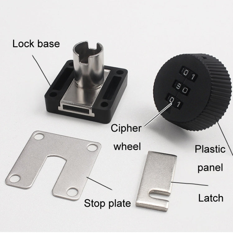 Home Cabinet Desk Drawer Combination Lock Lockers File Security Latches, Style: Black Rounded