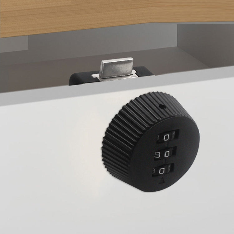 Home Cabinet Desk Drawer Combination Lock Lockers File Security Latches, Style: Black Rounded