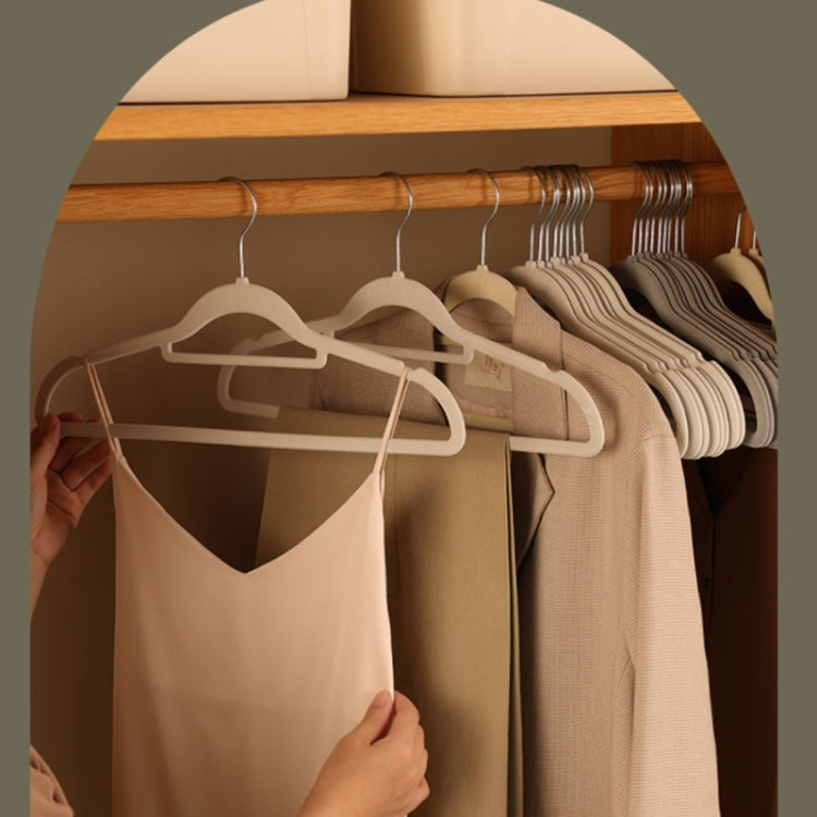 10pcs /Pack 41cm Flocking Clothes Hanger Non-Slip Traceless Clothing Rack Hook