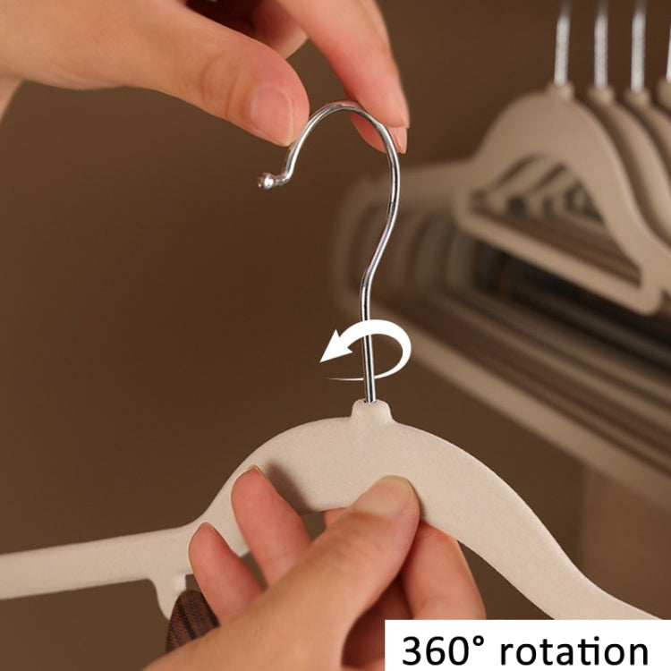 10pcs /Pack 41cm Flocking Clothes Hanger Non-Slip Traceless Clothing Rack Hook