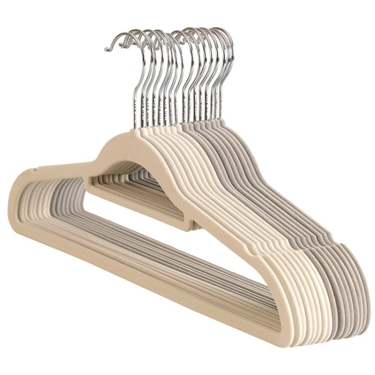 10pcs /Pack 41cm Flocking Clothes Hanger Non-Slip Traceless Clothing Rack Hook