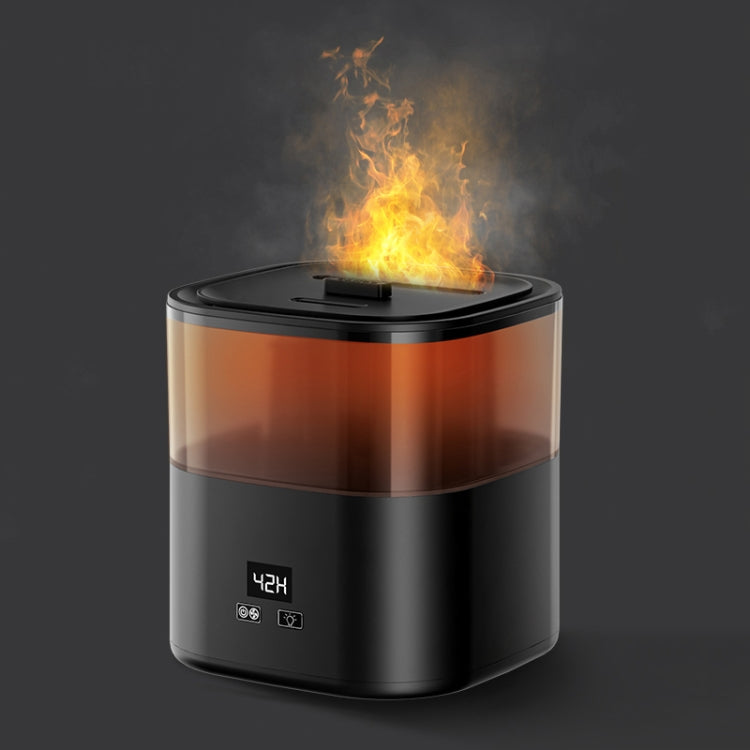 JSQ-58 1.1L large Capacity Digital Display Flame Atomization Humidifier, Color: Matt Black