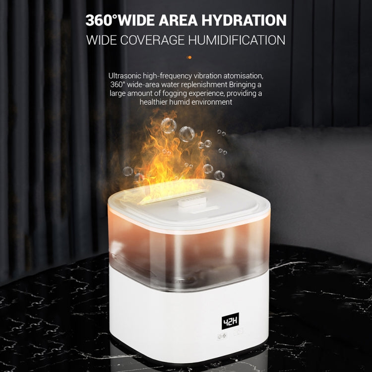 JSQ-58 1.1L large Capacity Digital Display Flame Atomization Humidifier, Color: Matt Black
