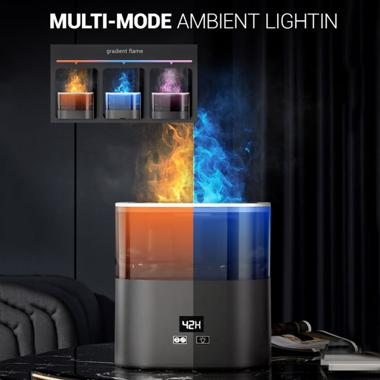 JSQ-58 1.1L large Capacity Digital Display Flame Atomization Humidifier, Color: Rose Gold