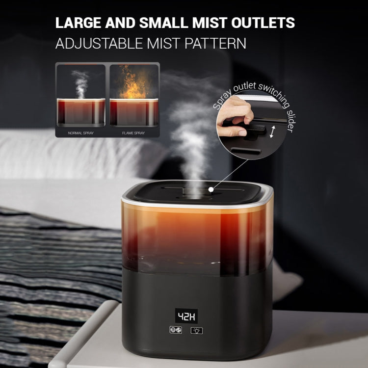 JSQ-58 1.1L large Capacity Digital Display Flame Atomization Humidifier, Color: Rose Gold