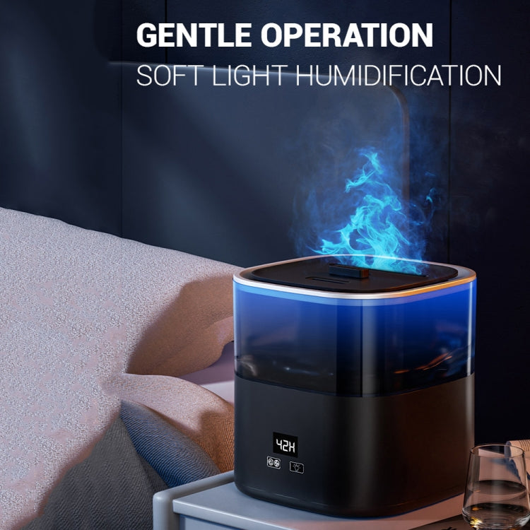JSQ-58 1.1L large Capacity Digital Display Flame Atomization Humidifier, Color: Matt Black