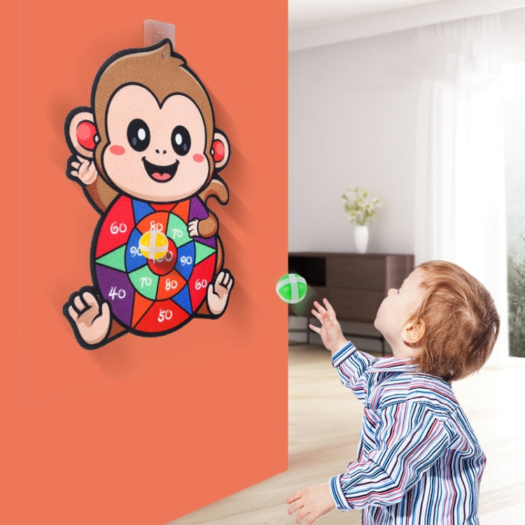 Cartoon Sticky Ball Board Throwing Indoor and Outdoor Toys with 3 Balls, Style: Monkey