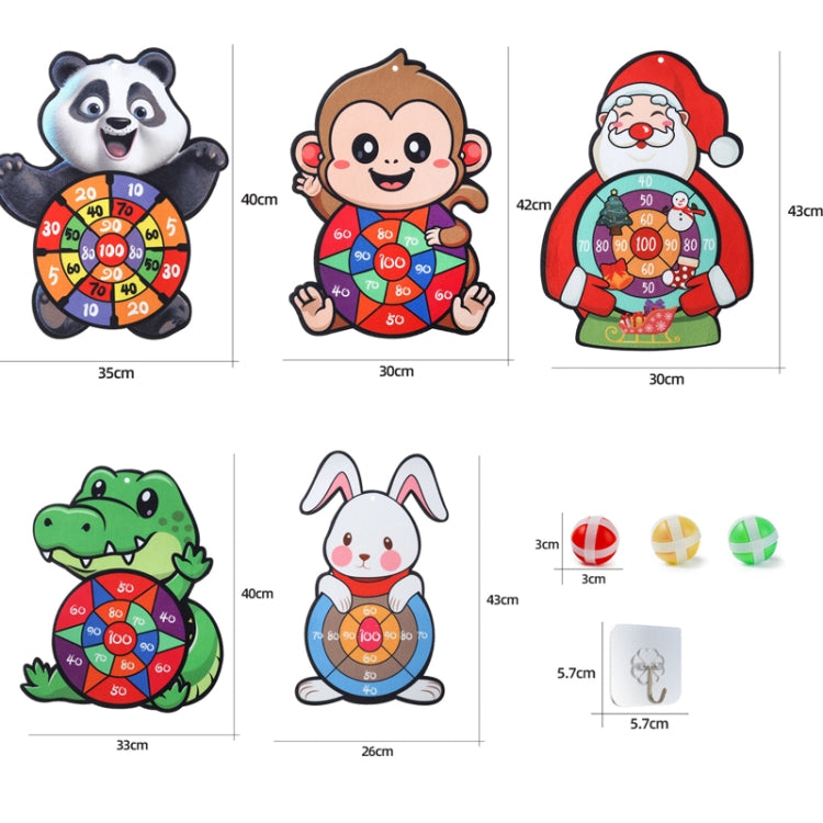 Cartoon Sticky Ball Board Throwing Indoor and Outdoor Toys with 3 Balls, Style: Rabbit