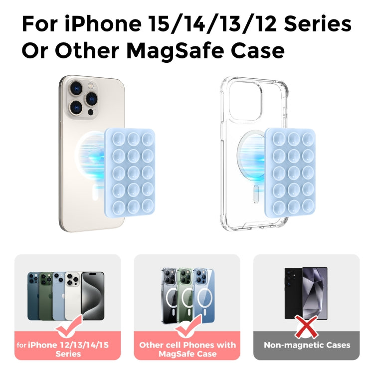 AhaStyle CY202 Suction Cup Magnetic Phone Holder Silicone Adhesive Mirror Sticker