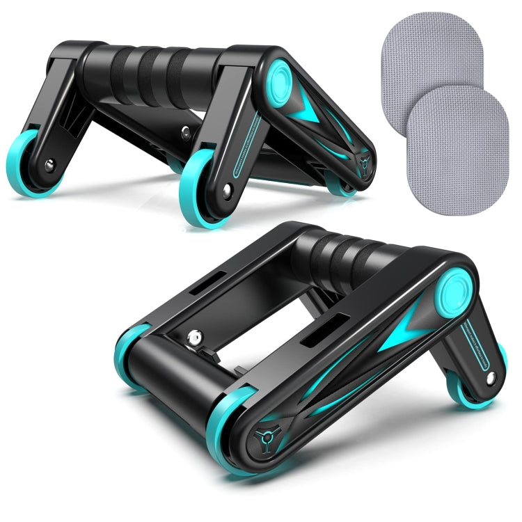 MK5008 Multifunctional Portable Foldable Abdominal Wheel Home Fitness Equipment - Black Blue