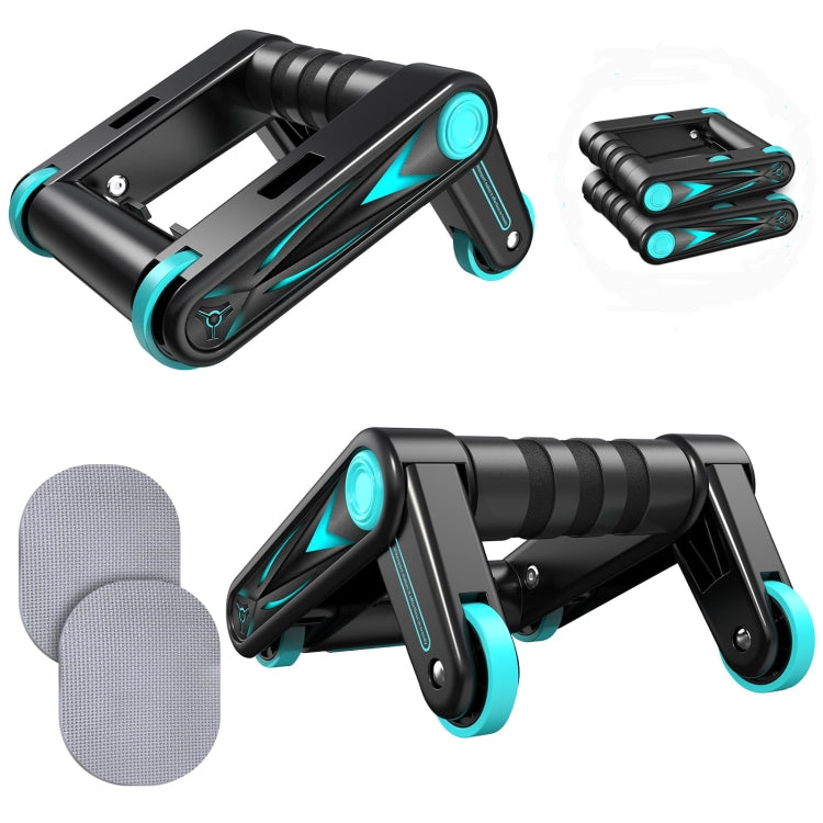 MK5008 Multifunctional Portable Foldable Abdominal Wheel Home Fitness Equipment - Black Blue