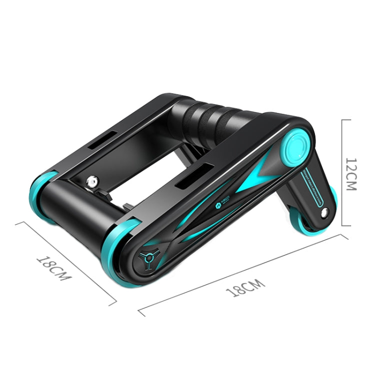 MK5008 Multifunctional Portable Foldable Abdominal Wheel Home Fitness Equipment - Black Blue