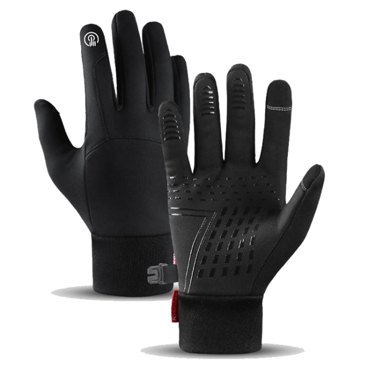 Kyncilor Waterproof Cycling Warm Gloves Two-finger Touch Screen Ultra-soft Velvet Outdoor Gloves, Size: M