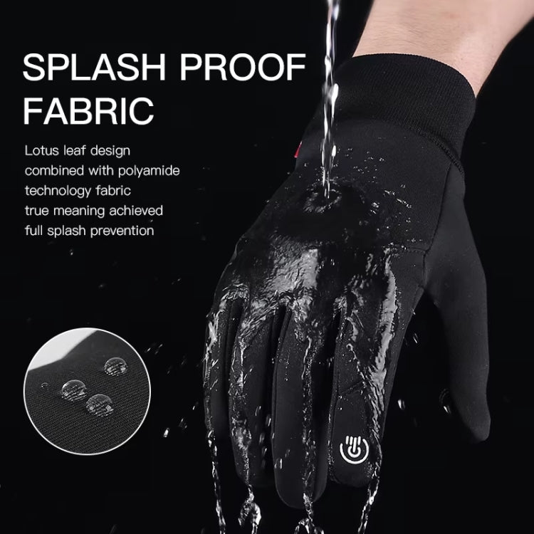 Kyncilor Waterproof Cycling Warm Gloves Two-finger Touch Screen Ultra-soft Velvet Outdoor Gloves, Size: M