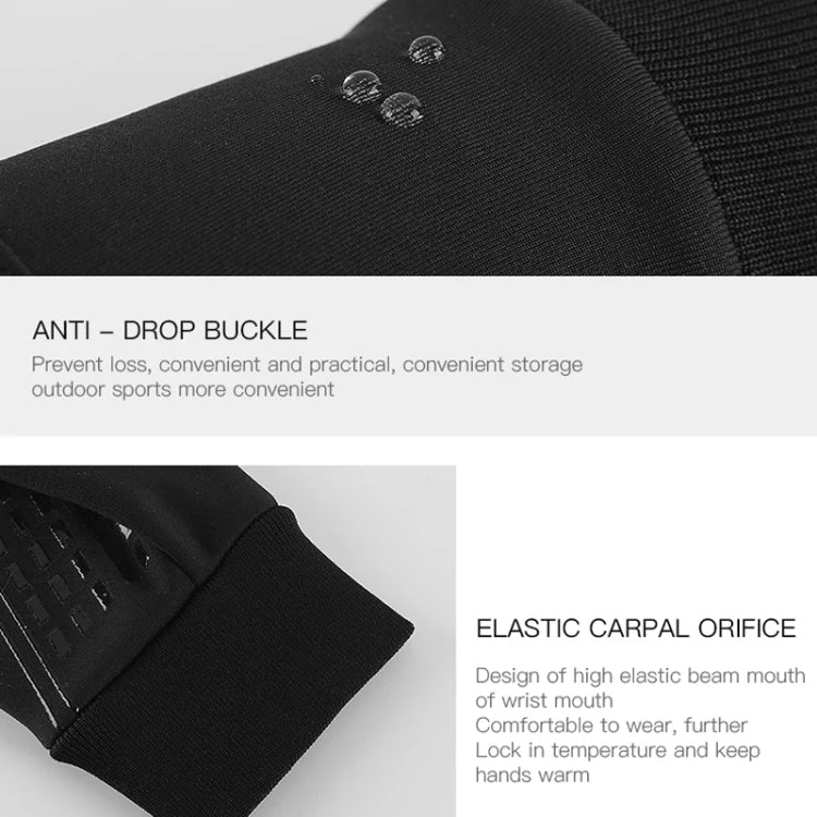 Kyncilor Waterproof Cycling Warm Gloves Two-finger Touch Screen Ultra-soft Velvet Outdoor Gloves, Size: M