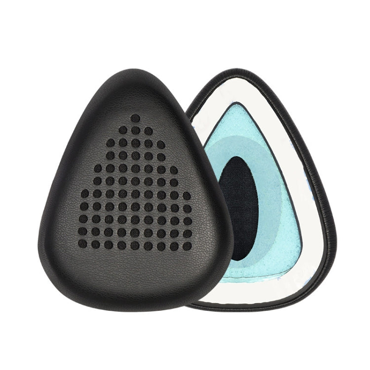 For Razer Meka 2pcs Perforated Protein Leather Earmuffs - Black
