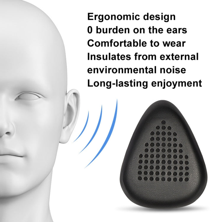 For Razer Meka 2pcs Perforated Protein Leather Earmuffs - Black