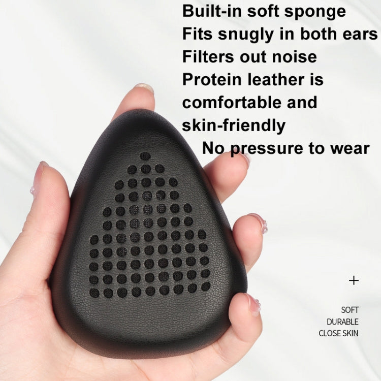 For Razer Meka 2pcs Perforated Protein Leather Earmuffs - Black