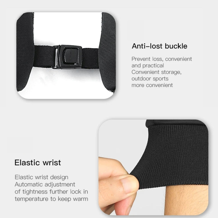 Kyncilor Velvet Warm Cycling Gloves Reflective Touch Screen Ski Water-repellent Elastic Gloves, Size: L