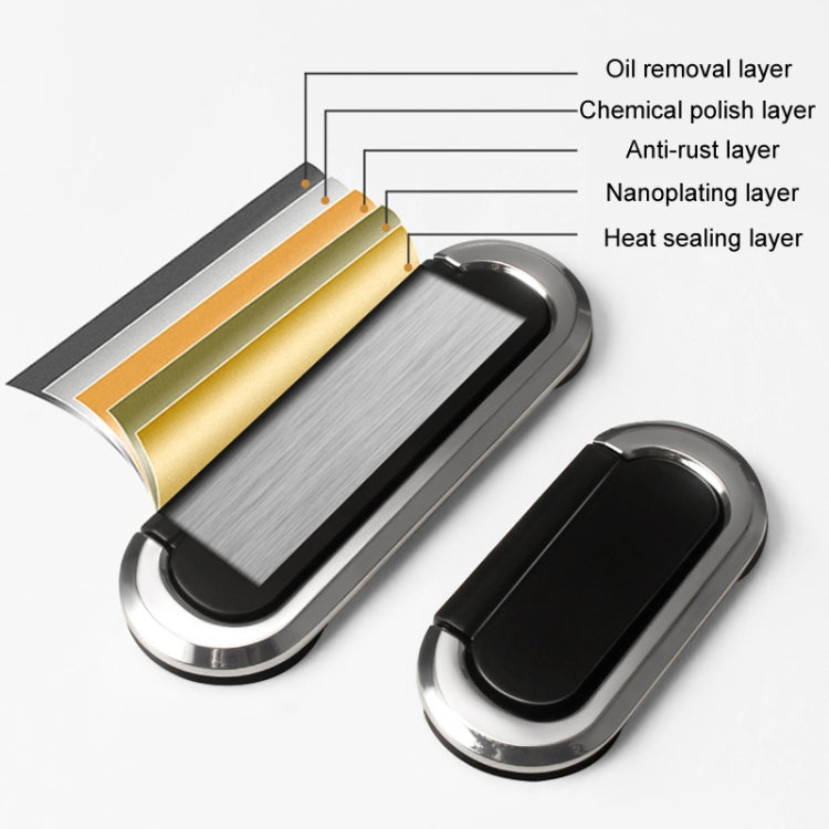 Simple Household Cabinet Drawer Hidden Flat Pull Handle, Color: Silver+Black